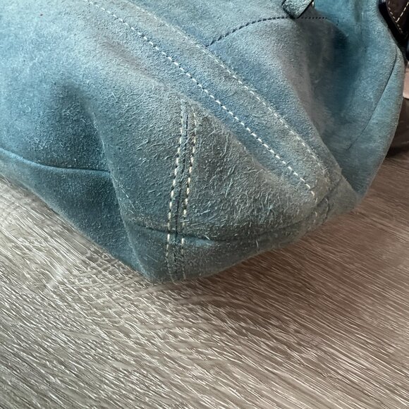 COACH Vintage Legacy Soft Slim Suede Duffle Crossbody 2004 Chambray Blue 1419 - Picture 6 of 8